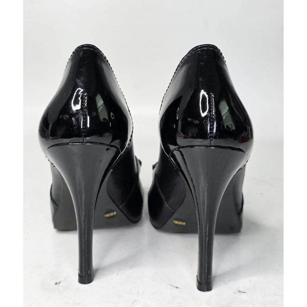 BCBGMAXAZRIA Women's Heels Size‎ 8.5 B EU 38.5 Black Leather Open Toe Shoes